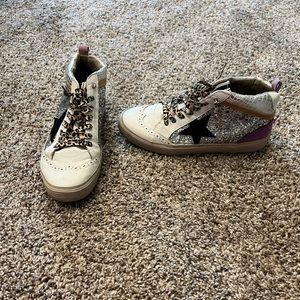 High top multicolor sparkling sneakers